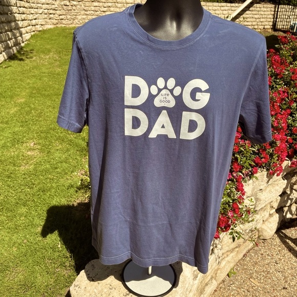 Life Is Good Other - Life is Good, Dog Dad, short Sleeve Shirt, Blue, Size M